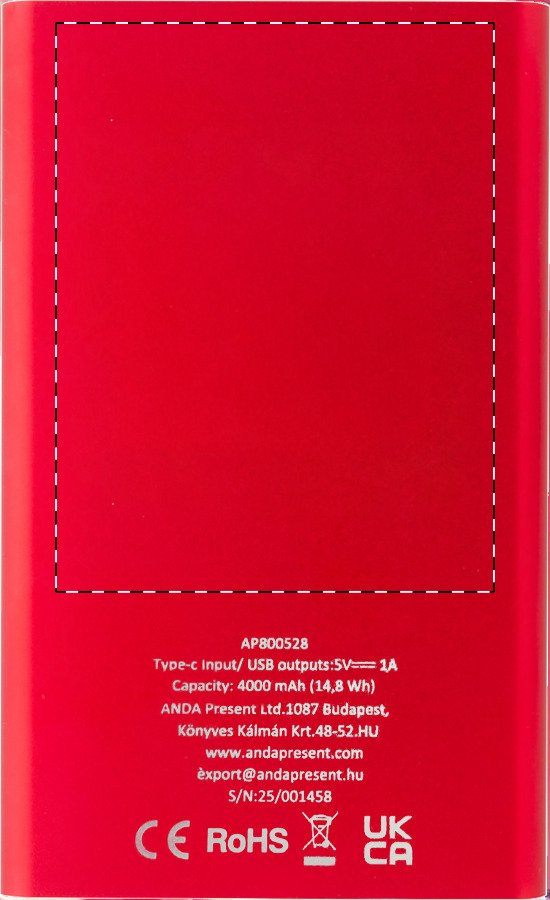 Arrière: 40 x 20 mm