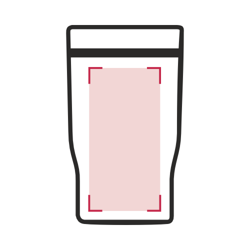 Arrière: 40 x 70 mm