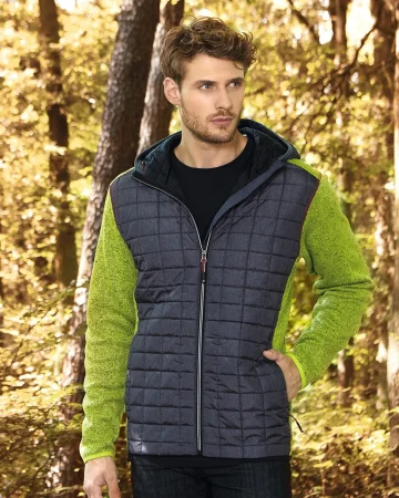 Veste hybride homme grise-anthracite, polyester 280g/m²