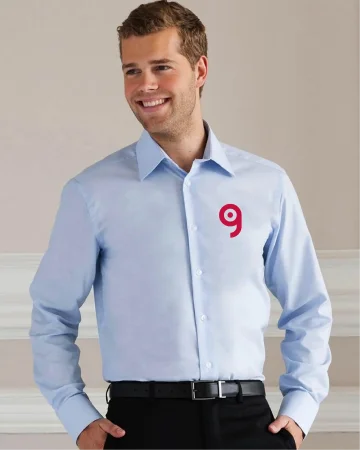 Chemise Oxford homme Tailored Fit blanche, col rigide, Malfini