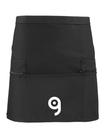Tablier à fermeture éclair et poches latérales 33x60cm Polyester Coton